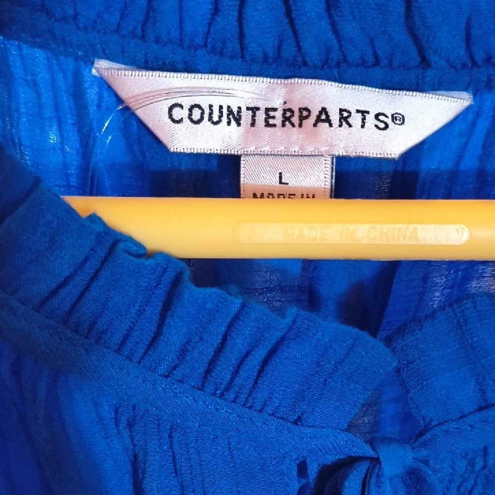 Counterparts Vibrant Blue Ruffled Blouse